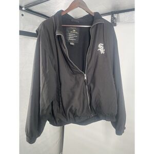 Mens Antigua White Sox Antech Black Full Zipper Fleece Size XL Extra Large